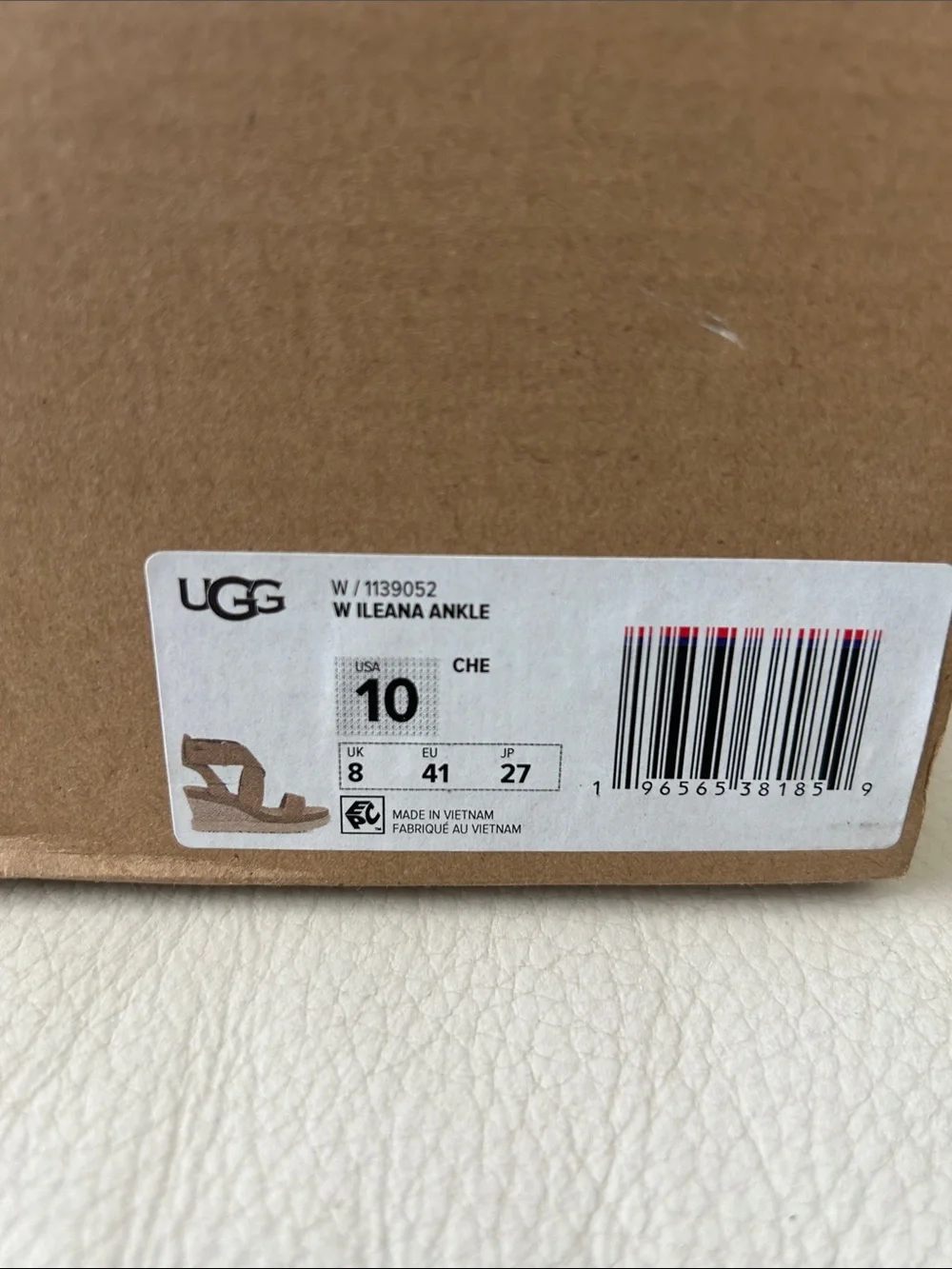 UGG Tan Suede Espadrille Wedge Sandals with Crisscross Straps